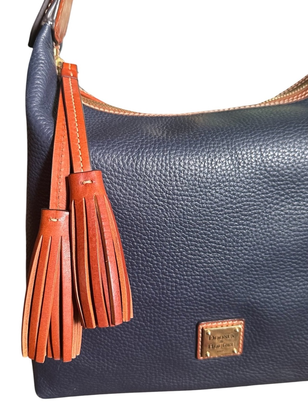 Dooney & Bourke Paige Sac Navy Pebble Grain Leather Hobo Shoulder Bag - Picture 7 of 16